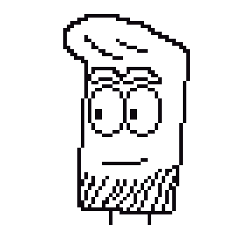 A Riggishly handsome face in pixel art